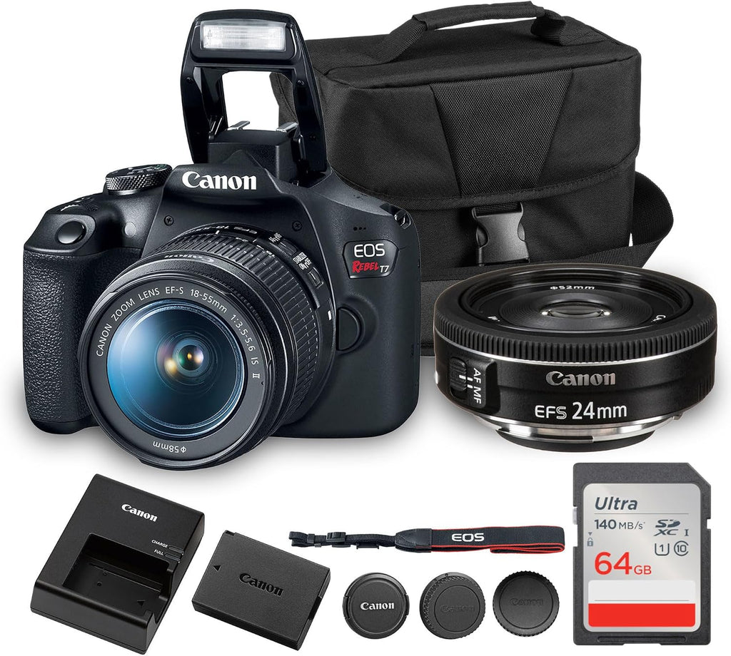 Canon EOS Rebel T7 Kit de cámara DSLR | Sensor APS-C de 24.1MP con...