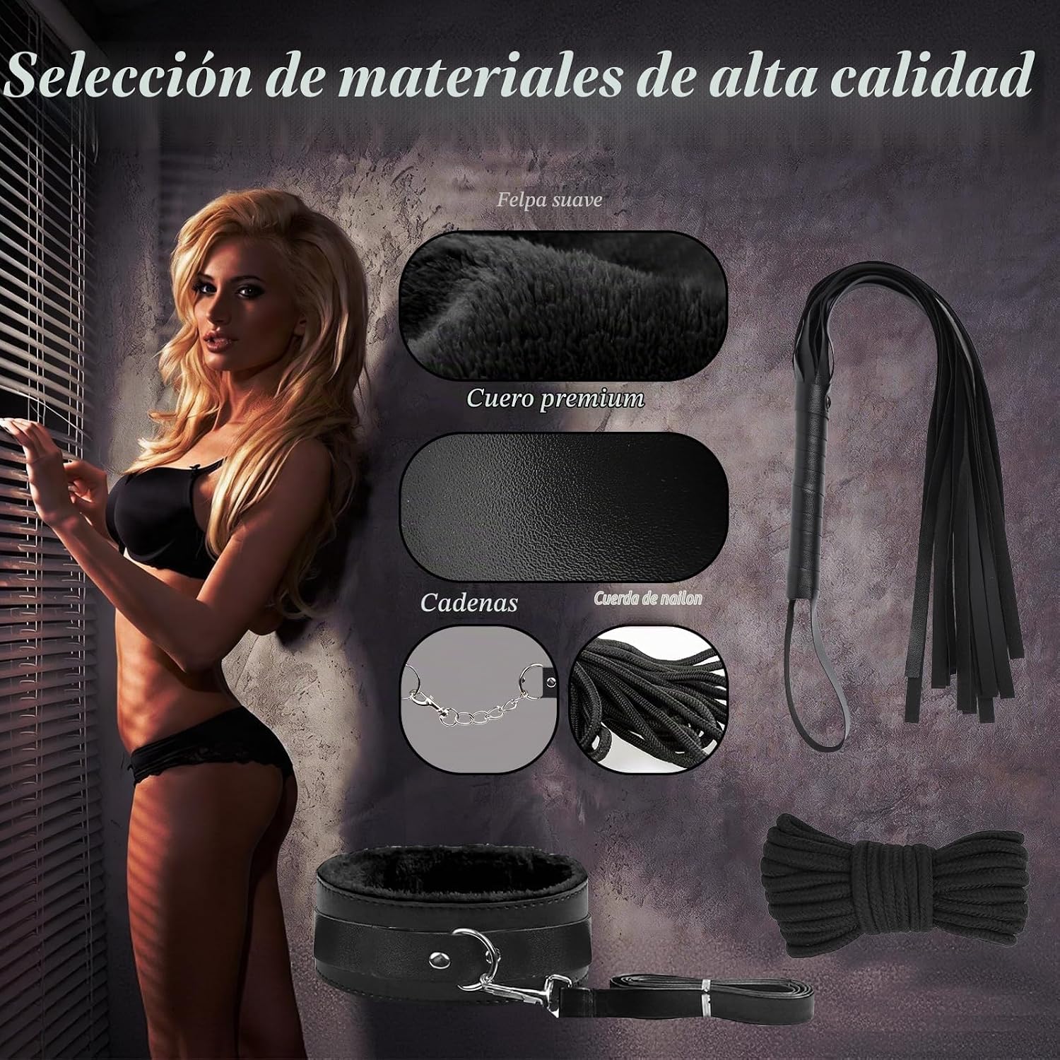 BDSM - Kit de bondage, juguetes sexuales, 10 piezas, juego de bonda...