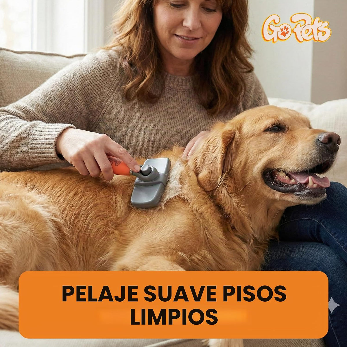 GoPets Cepillo autolimpiante para perros y gatos, peine para quitar...