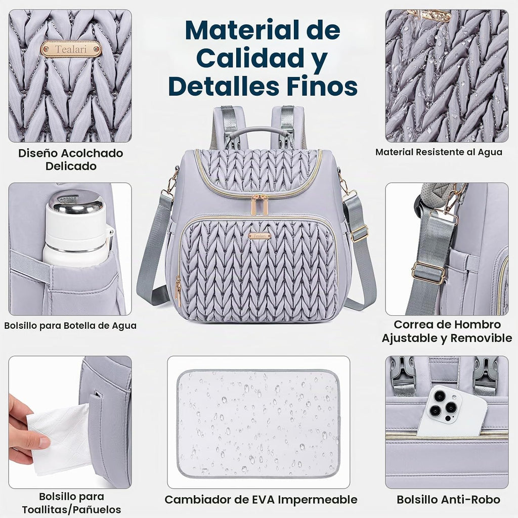 Mochila de pañales Tealari convertible de 4 en 1, bolsa de pañales...