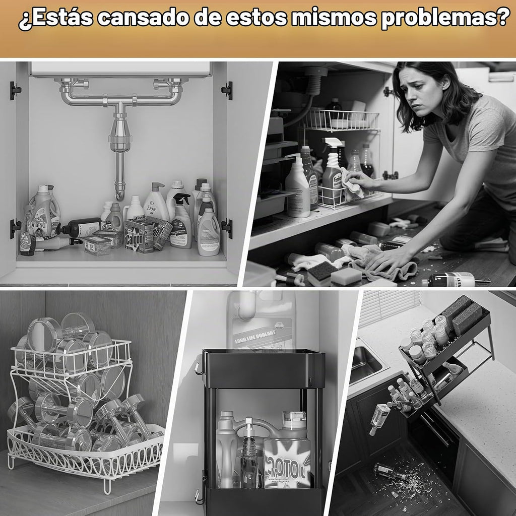Aekenr Organizador y almacenamiento para debajo del fregadero para...