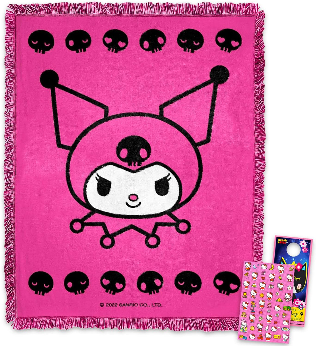 SANRIO Kuromi - Juego de manta de tapiz más calcomanías, más para n...