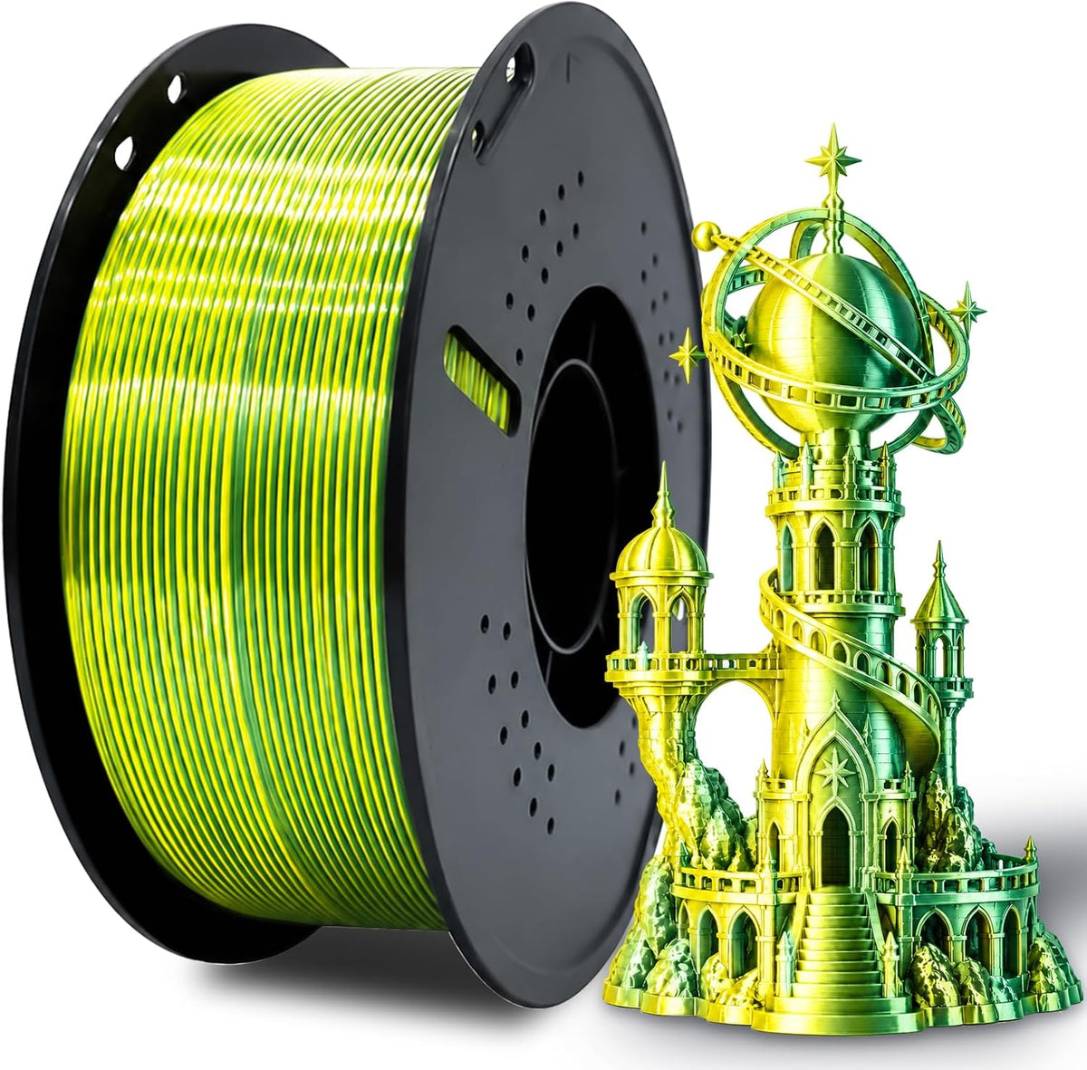 Colourbing Filamento de impresora 3D PLA+ de seda presecado de dobl...