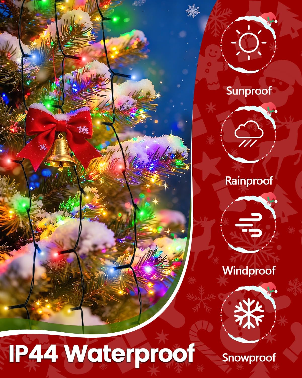 LORRYTE Luces para árbol de Navidad para interiores con control rem...