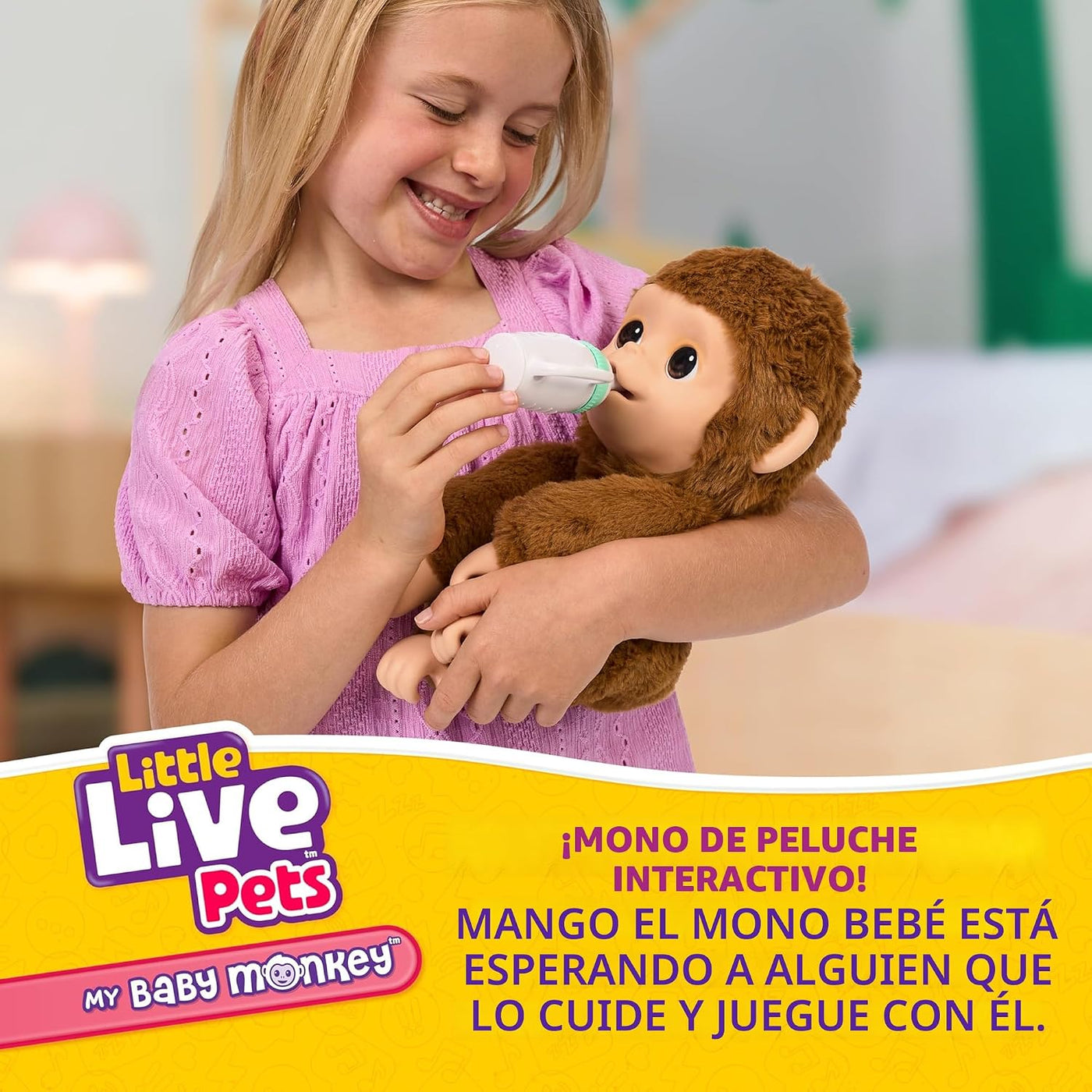 Little Live Pets My Baby Monkey Mango, más de 50 sonidos y reaccion...