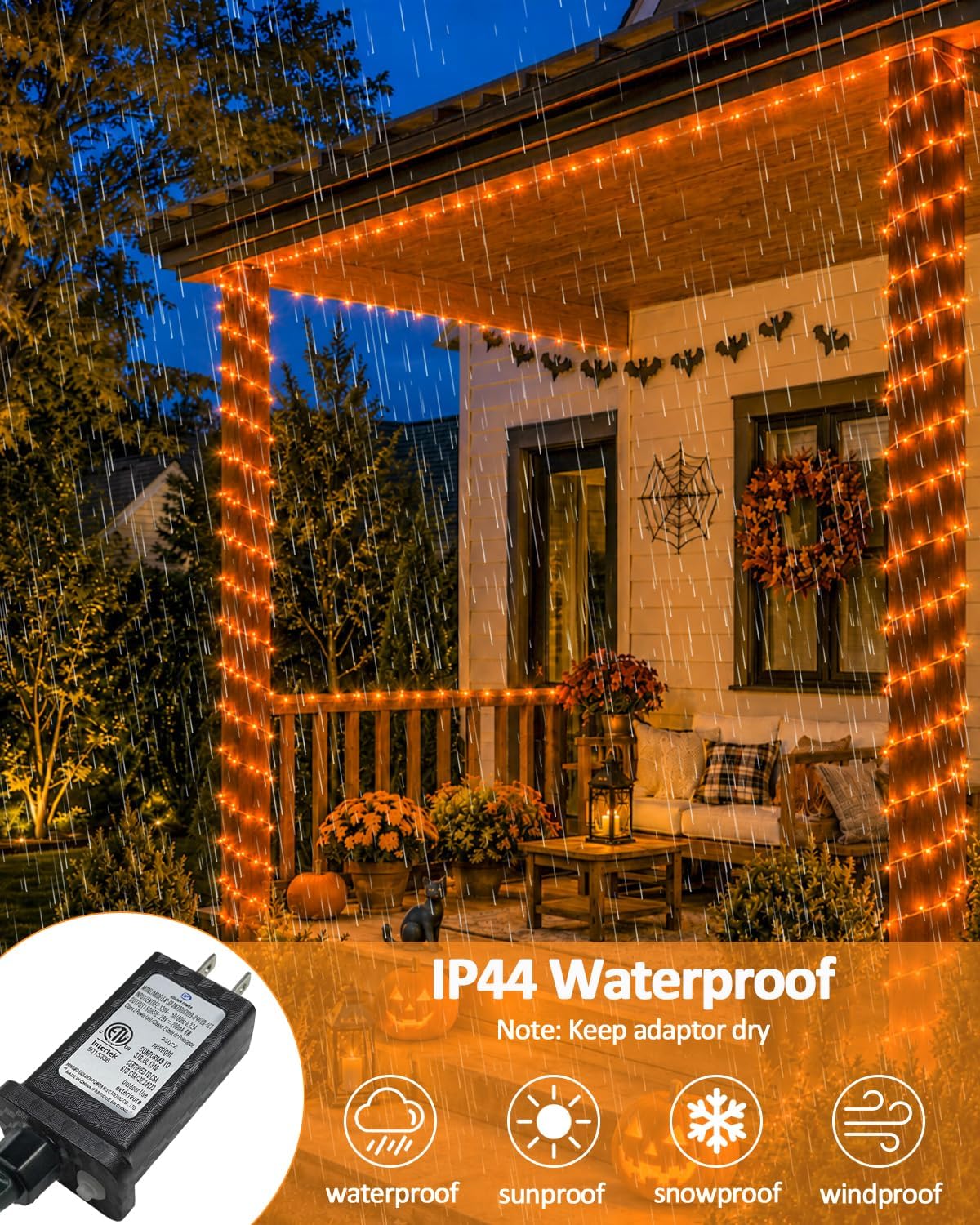 Guirnalda de 200 luces LED conectables, luces de Navidad de 66 pies...