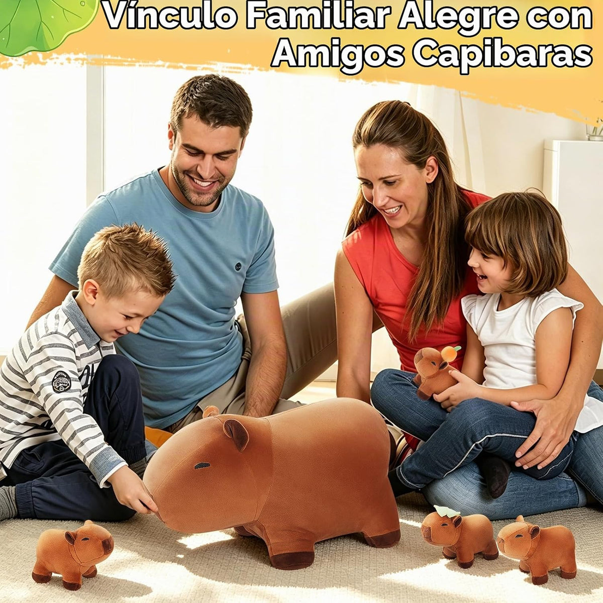 Achwishap Juego familiar de 5 piezas de peluche Capybara con mamá y...
