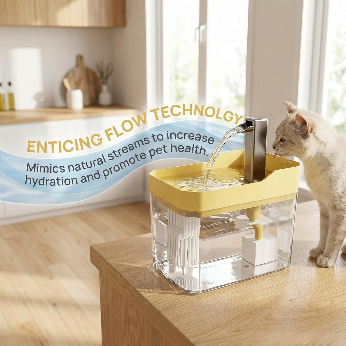 Fuente de agua linda para gatos pequeños de 1.5 L, dispensador de a...