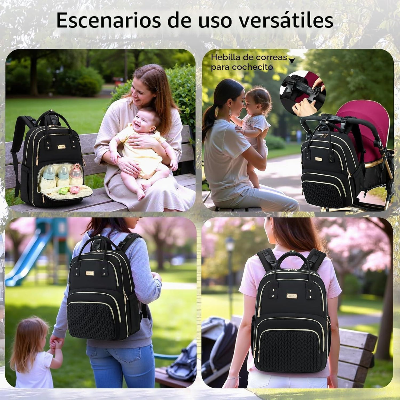 Mochila para Pañales - Grande Multifuncional, para Niños, Niñas y B...