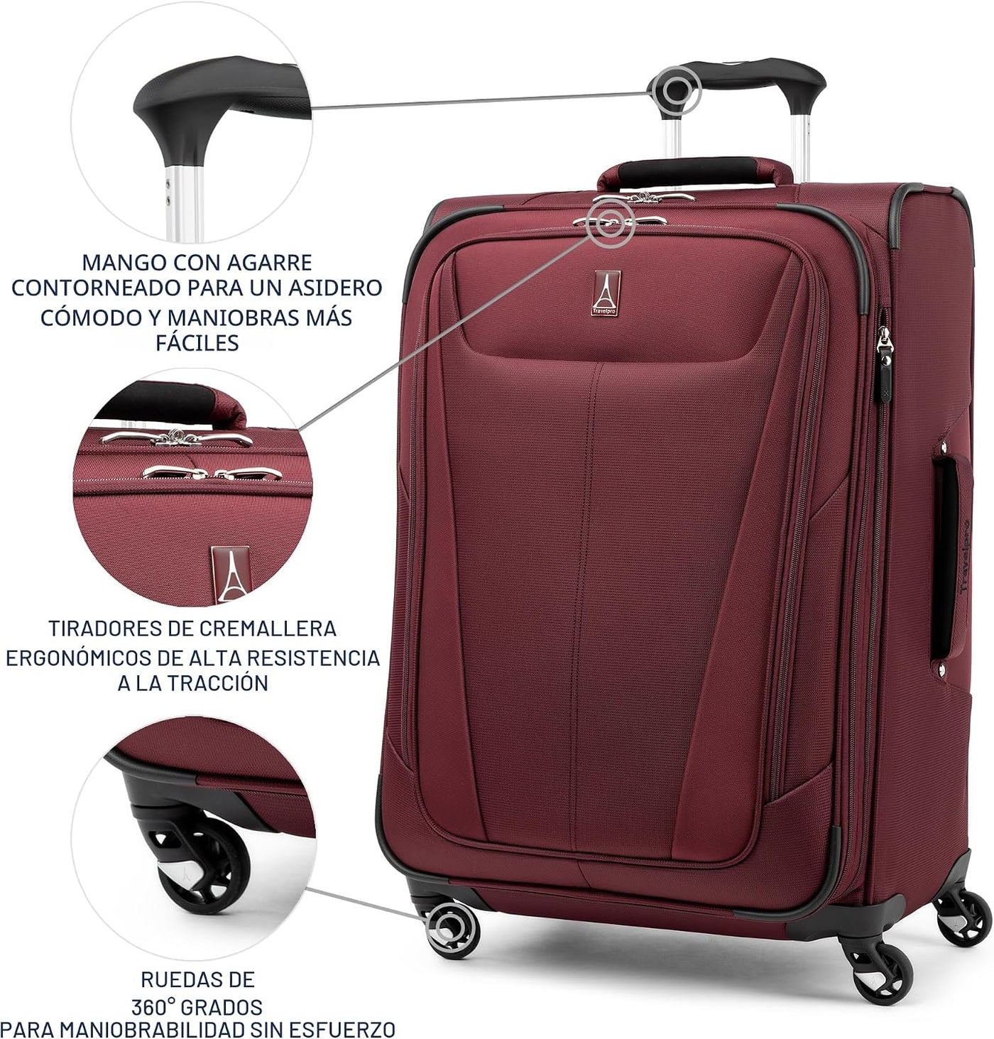 Travelpro Maxlite 5 | Girador de mano extensible de 21", Borgoñ...