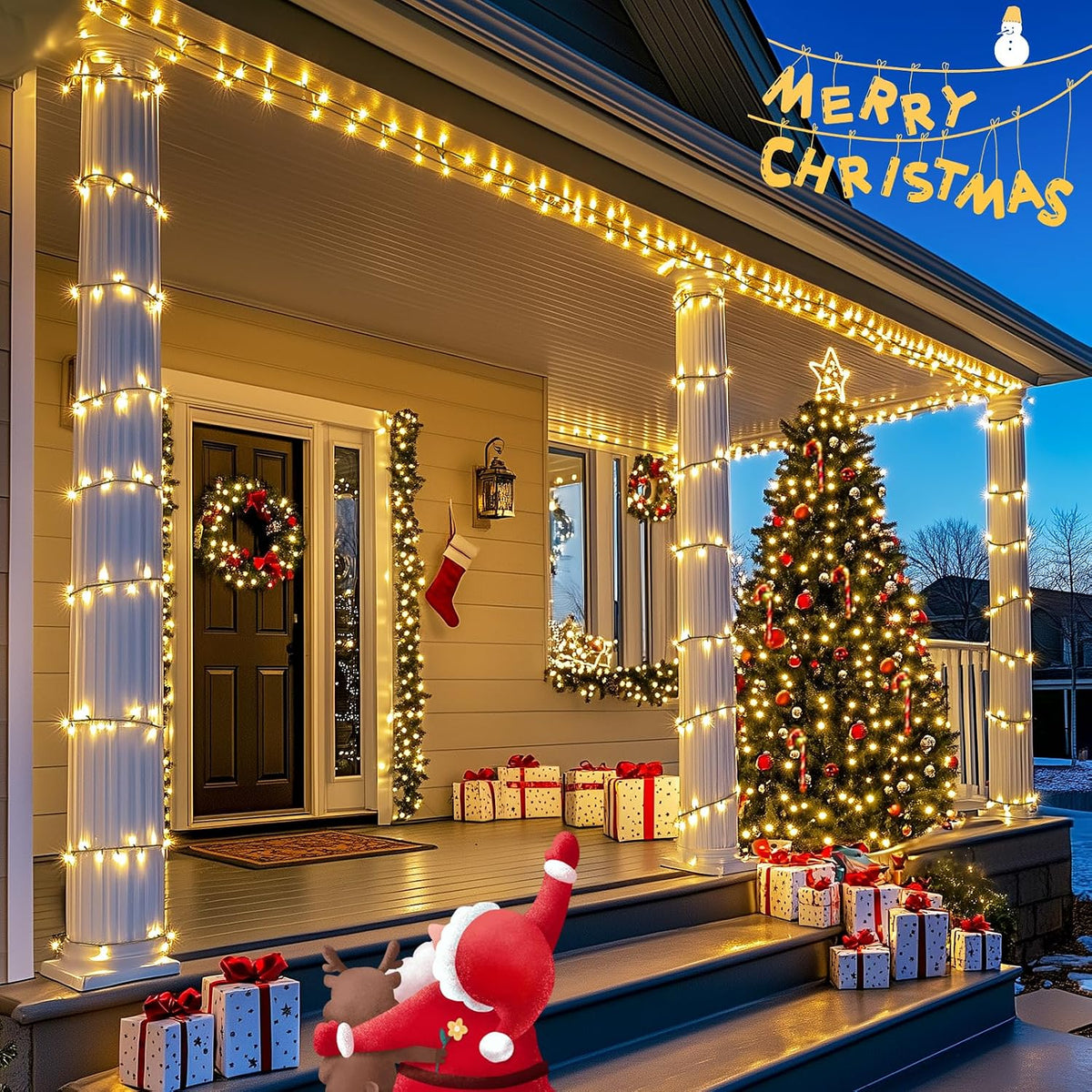 JMEXSUSS - 1000 luces LED de Navidad de 328 pies, tira de luces enc...