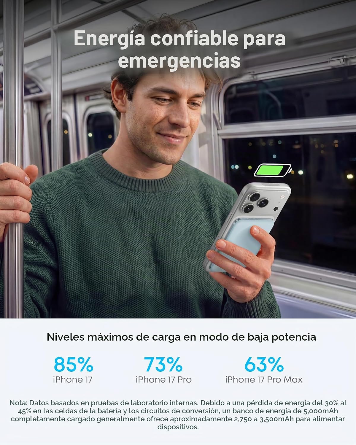 Anker Banco de energía magnética nano, cargador portátil de 15 W |...