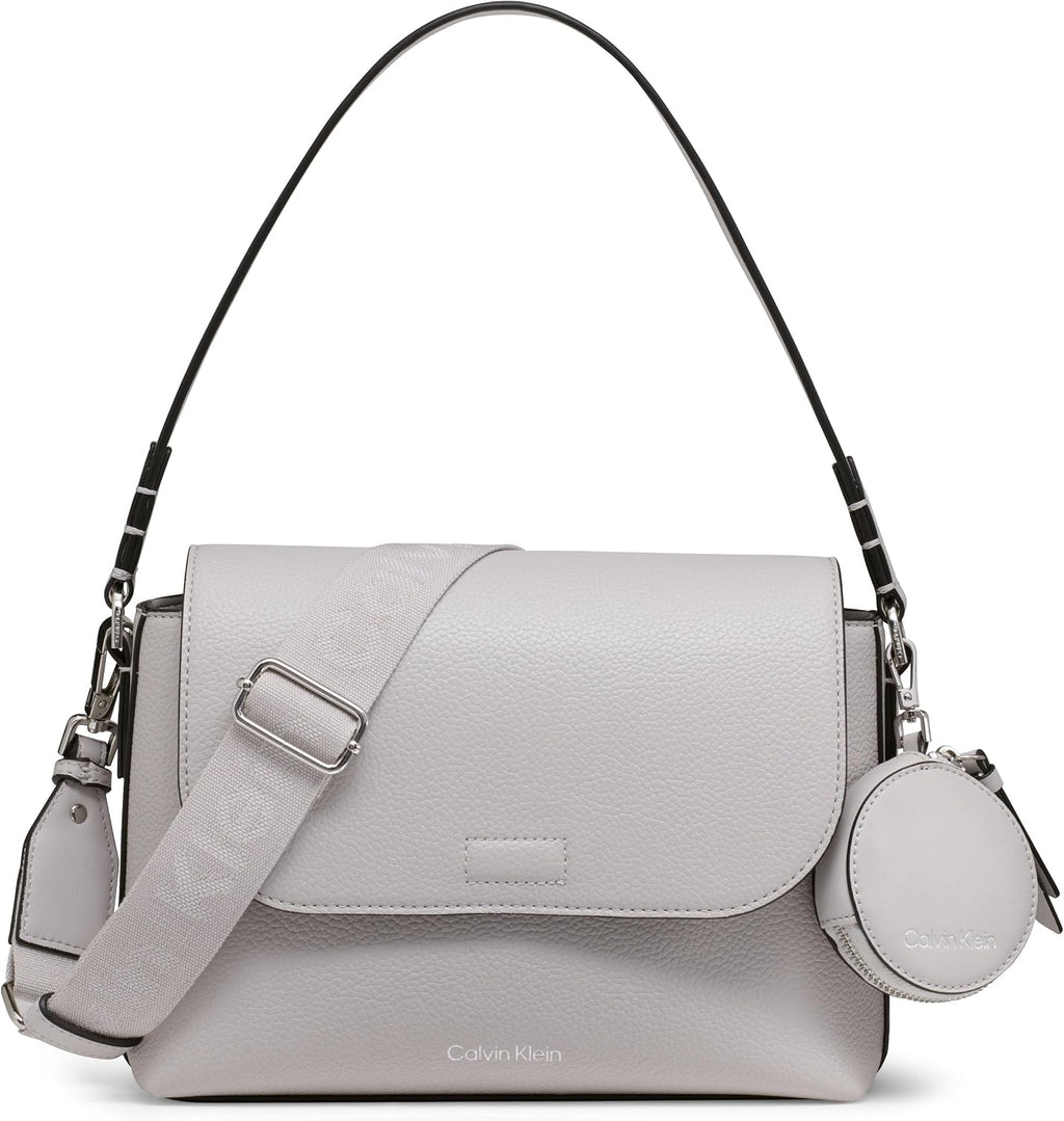 Calvin Klein Bolso de hombro con solapa Millie 2 en 1 para mujer y bandolera