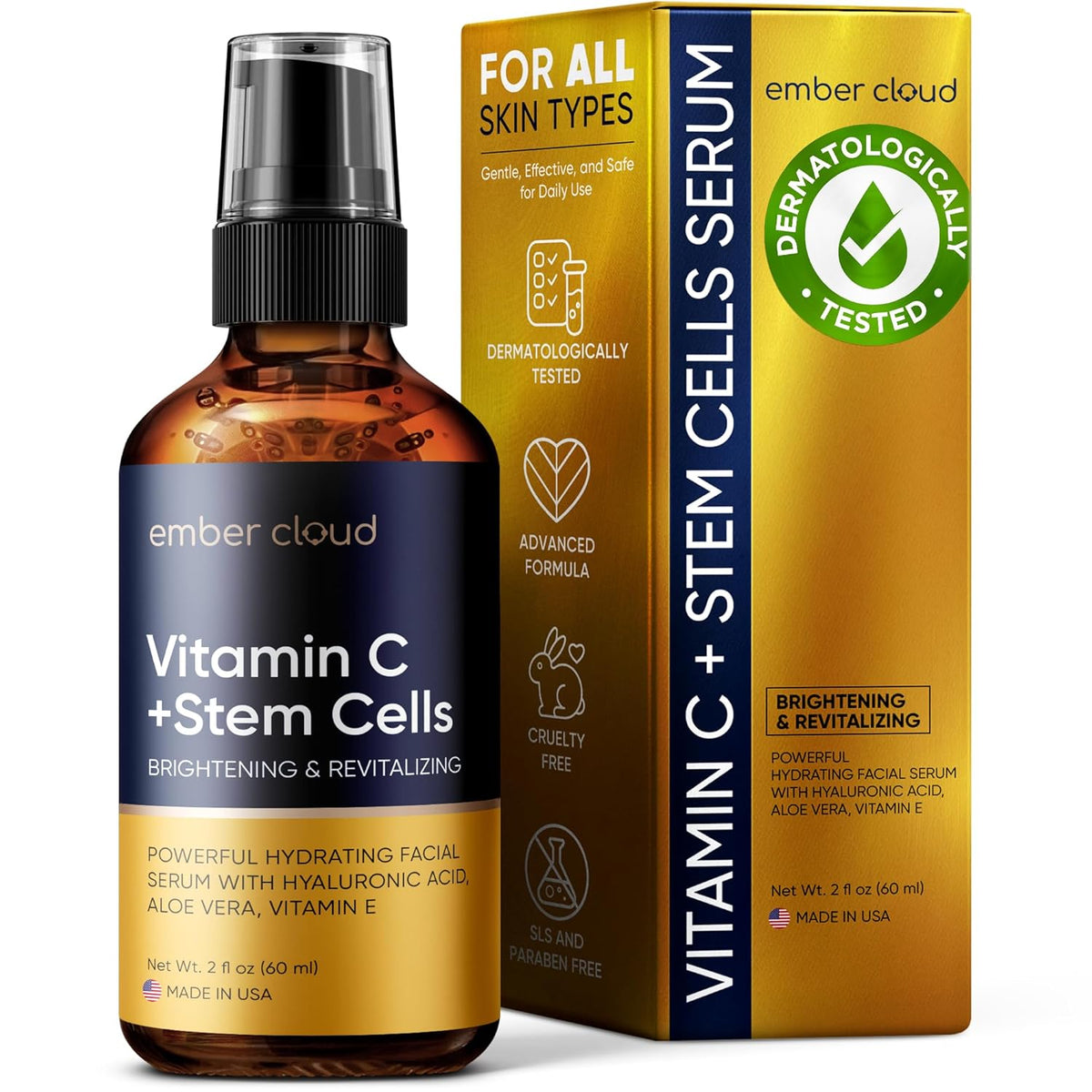 Ember Cloud Suero de vitamina C para rostro con células madre y áci...