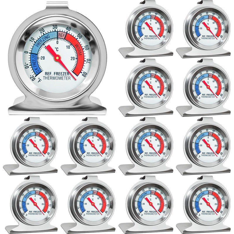 Paquete de 12 termómetros para refrigerador y congelador, termómetr...