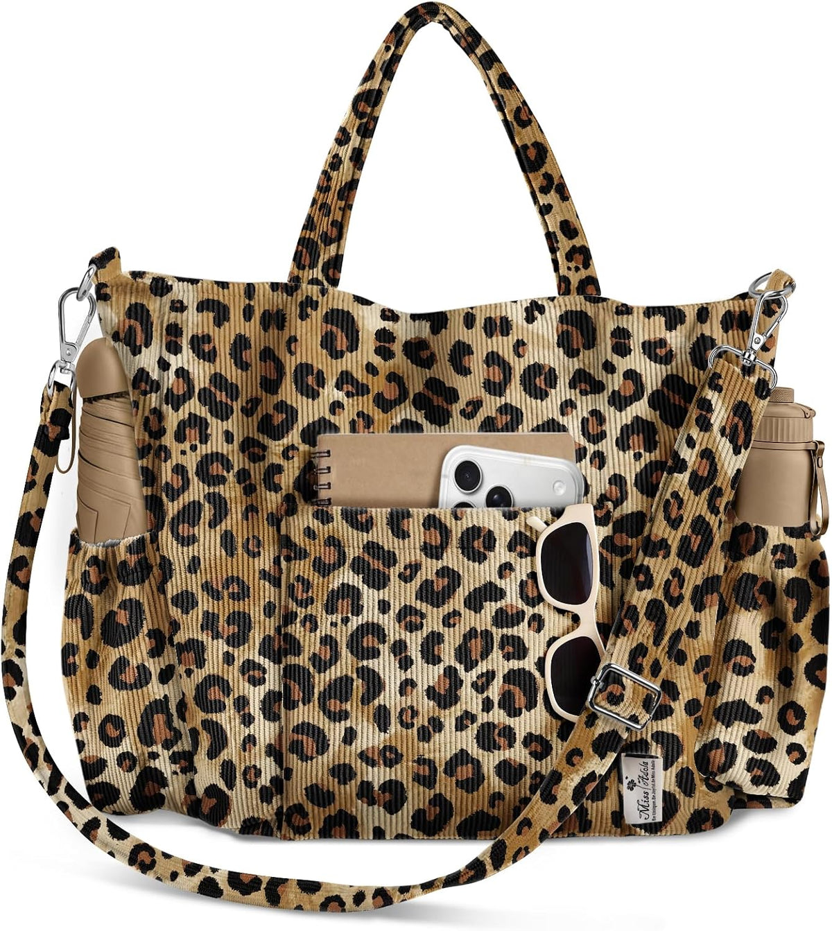 Miss Adola Bolso cruzado de pana para mujer, bolsa grande con múlti...