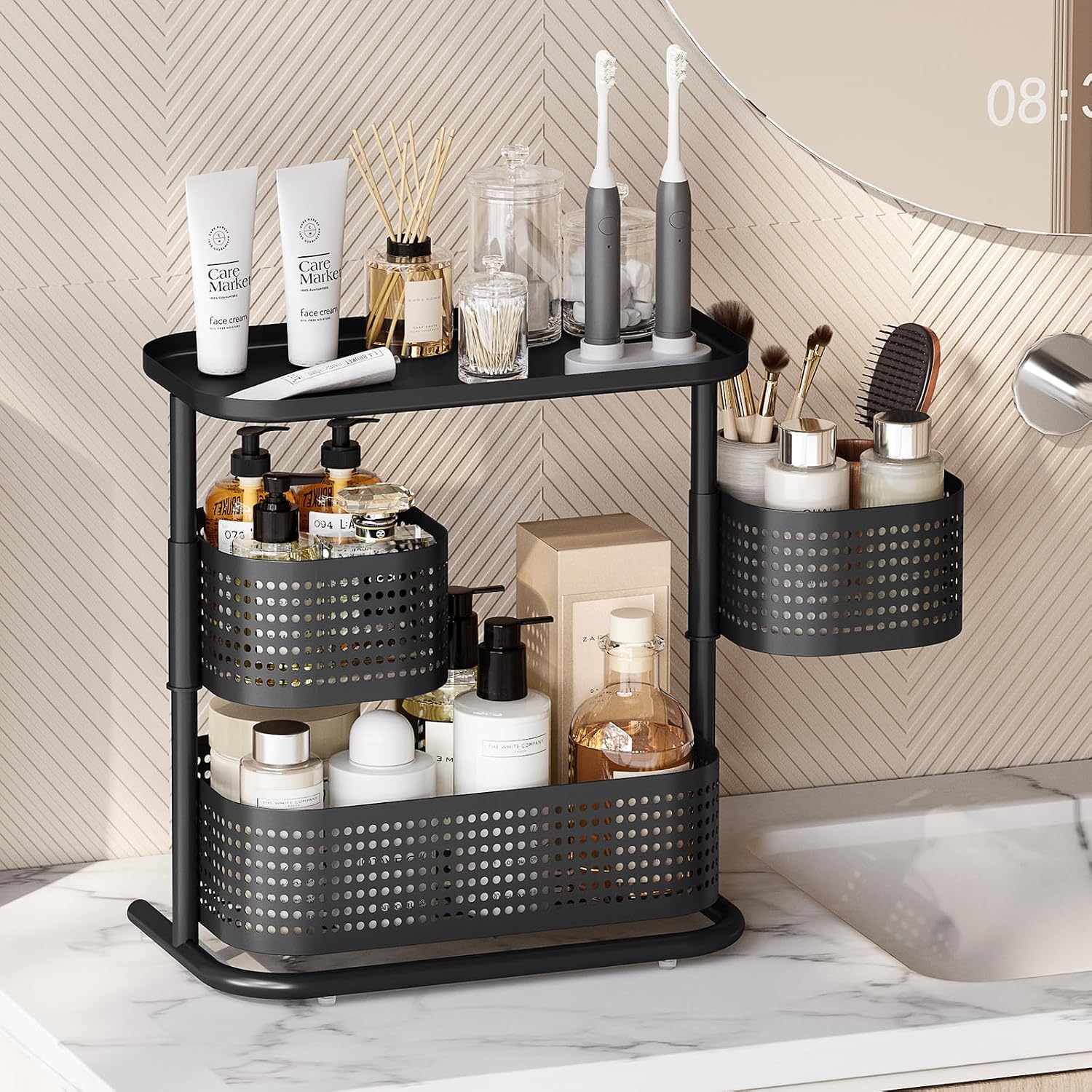 KINGRACK - Organizador de metal para mostrador de baño, estante gir...