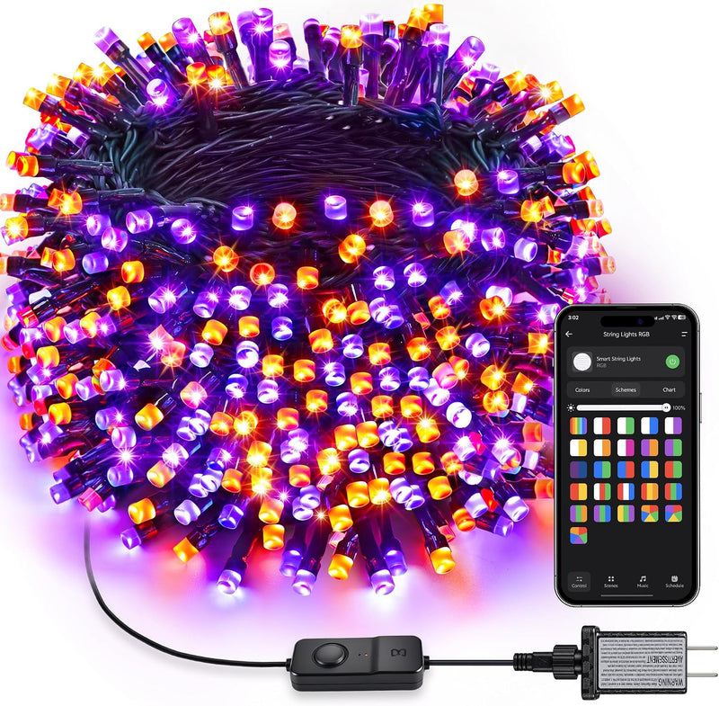 Brizled Smart Halloween Lights 1, 197 pies, 600 luces LED que cambi...