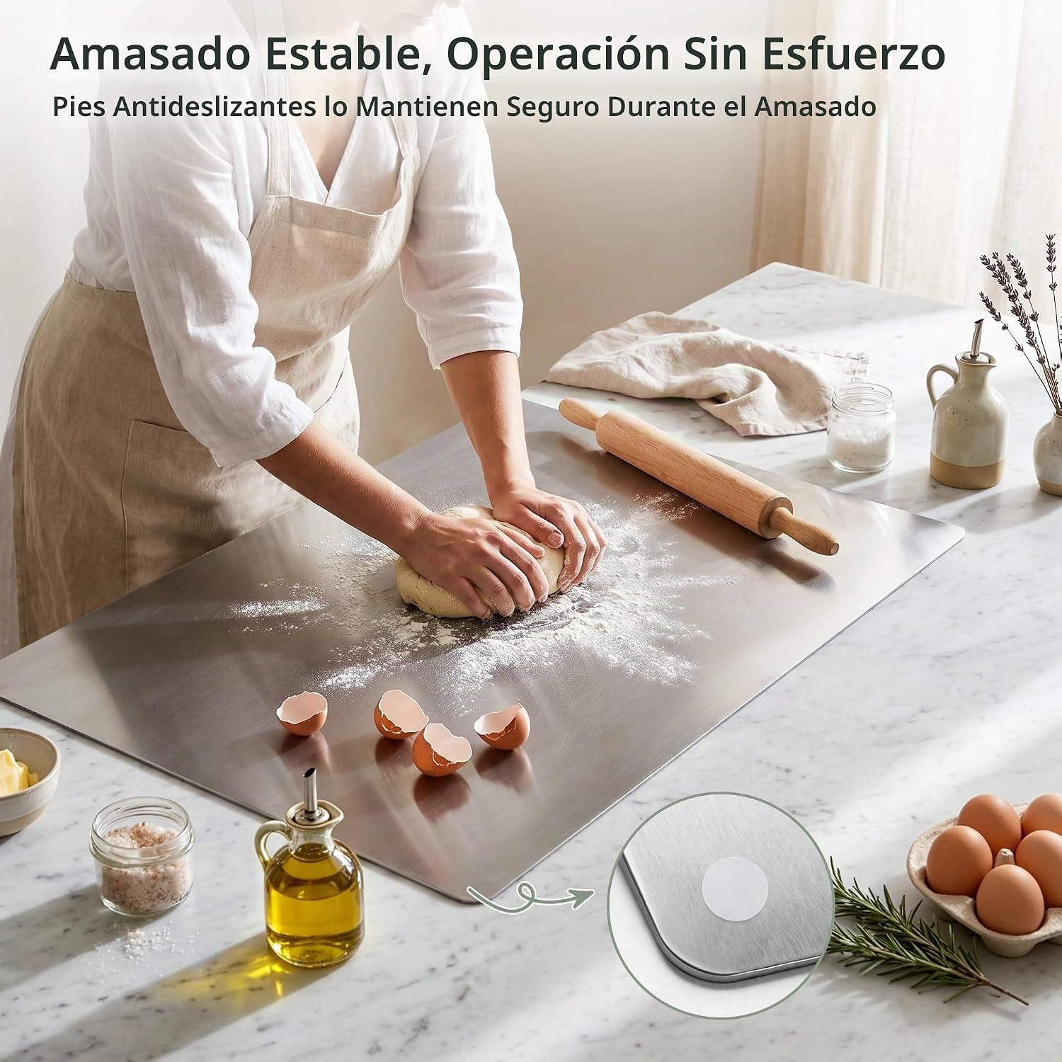 Tabla de cortar de acero inoxidable con labio, tabla de cortar de m...