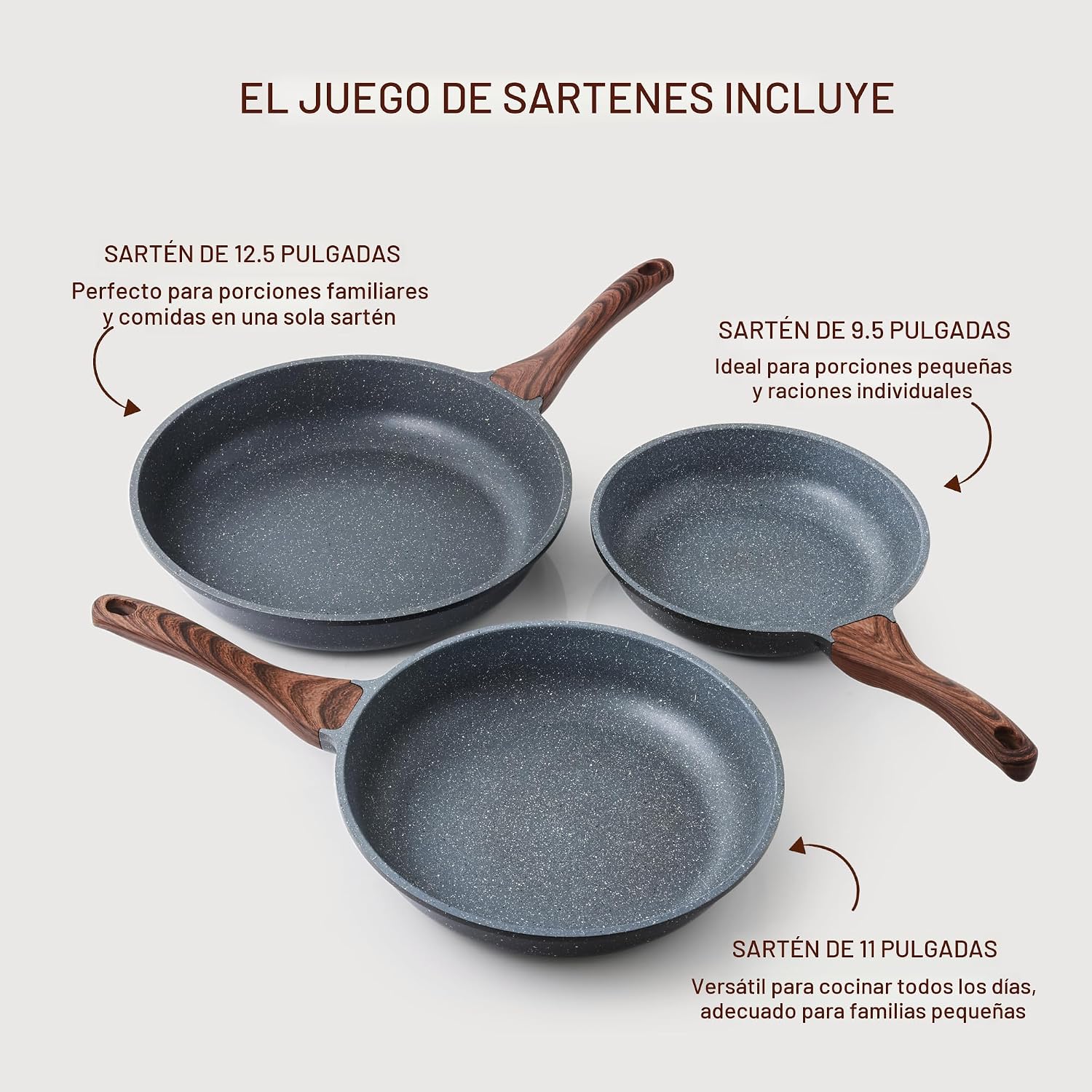 SENSARTE Sartenes Antiadherentes para Freír, Sartenes con Revestimi...