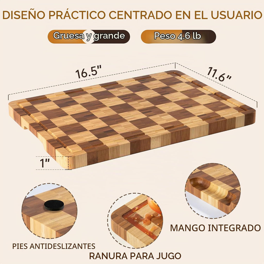 Tablas de cortar de bambú para cocina, tabla de cortar de madera de...