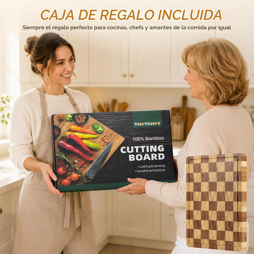 Tablas de cortar de bambú para cocina, tabla de cortar de madera de...