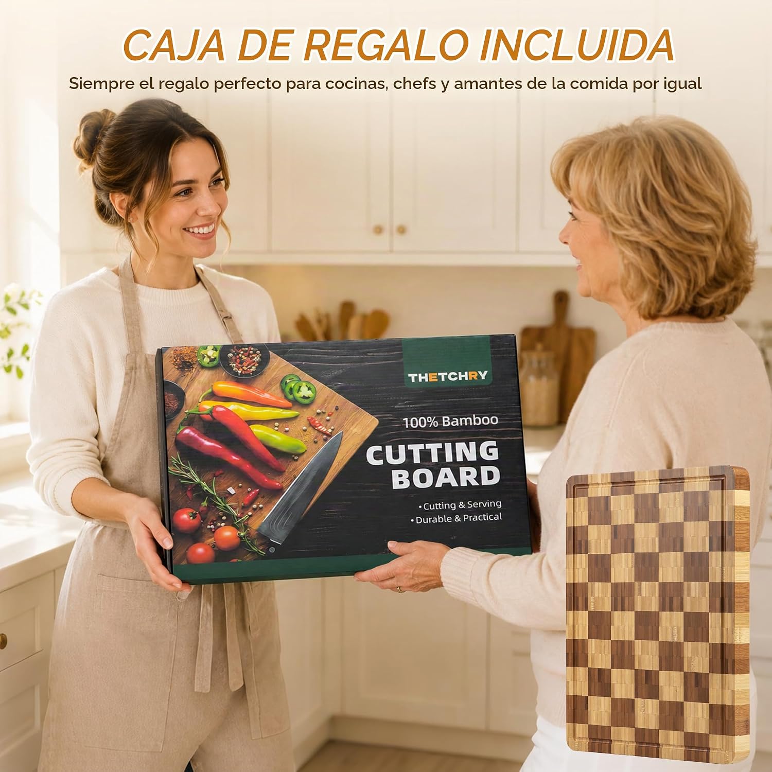 Tablas de cortar de bambú para cocina, tabla de cortar de madera de...