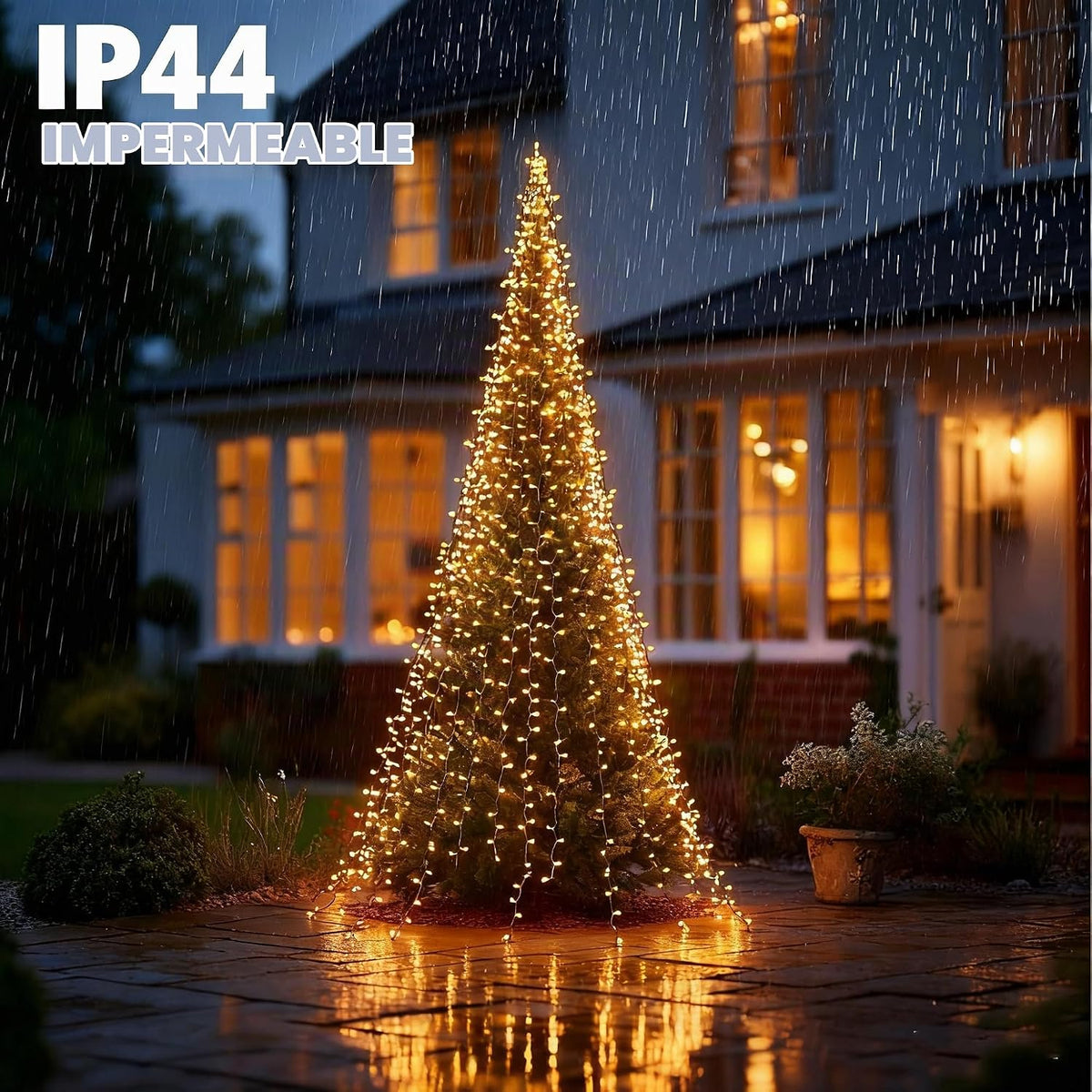 TW SHINE Luces para árbol de Navidad, 448 luces LED para decoración...