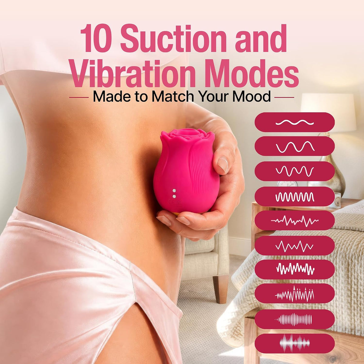 Vibrador de succión de juguete rosa para mujer - Juguete sexual est...