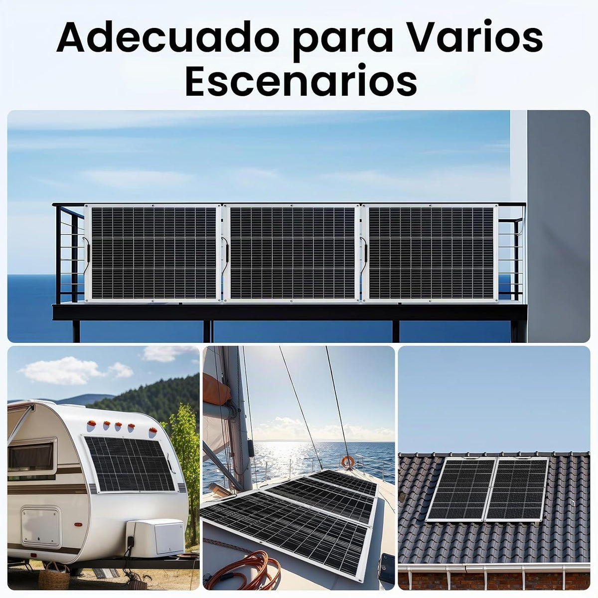 ECO-WORTHY - 2 paneles solares flexibles de 130 W (260 W) 18BB, 25%...