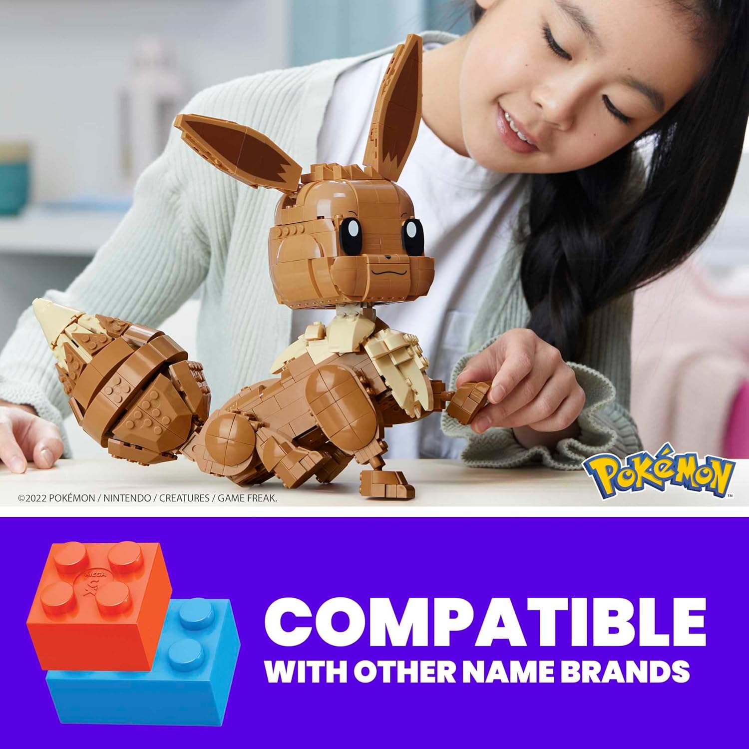 MEGA - Juego de juguetes de construcción Pokémon Jumbo Eevee con 82...