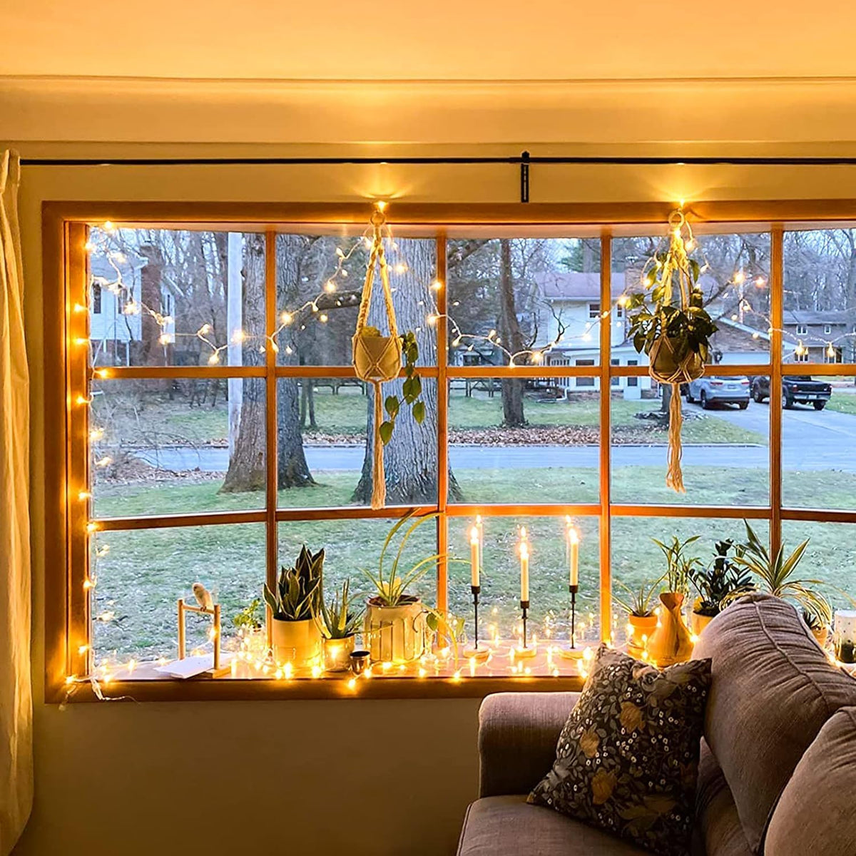 JMEXSUSS Luces navideñas de 99 pies para dormitorio, 300 luces LED...