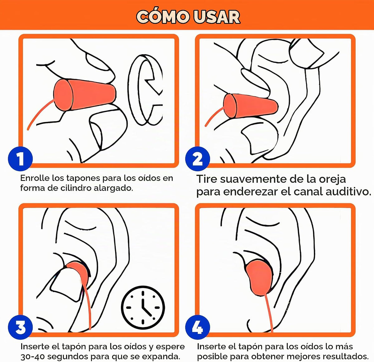 Tapones para los oídos con cable de espuma, 100 pares, protección a...