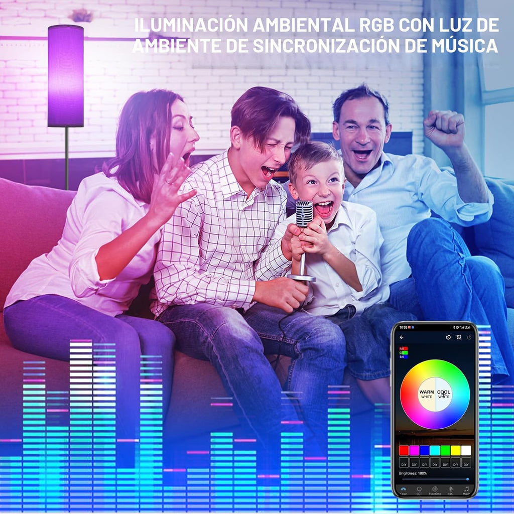 FRIDEKO HOME - Lámpara de pie, iluminación ambiental que cambia de...