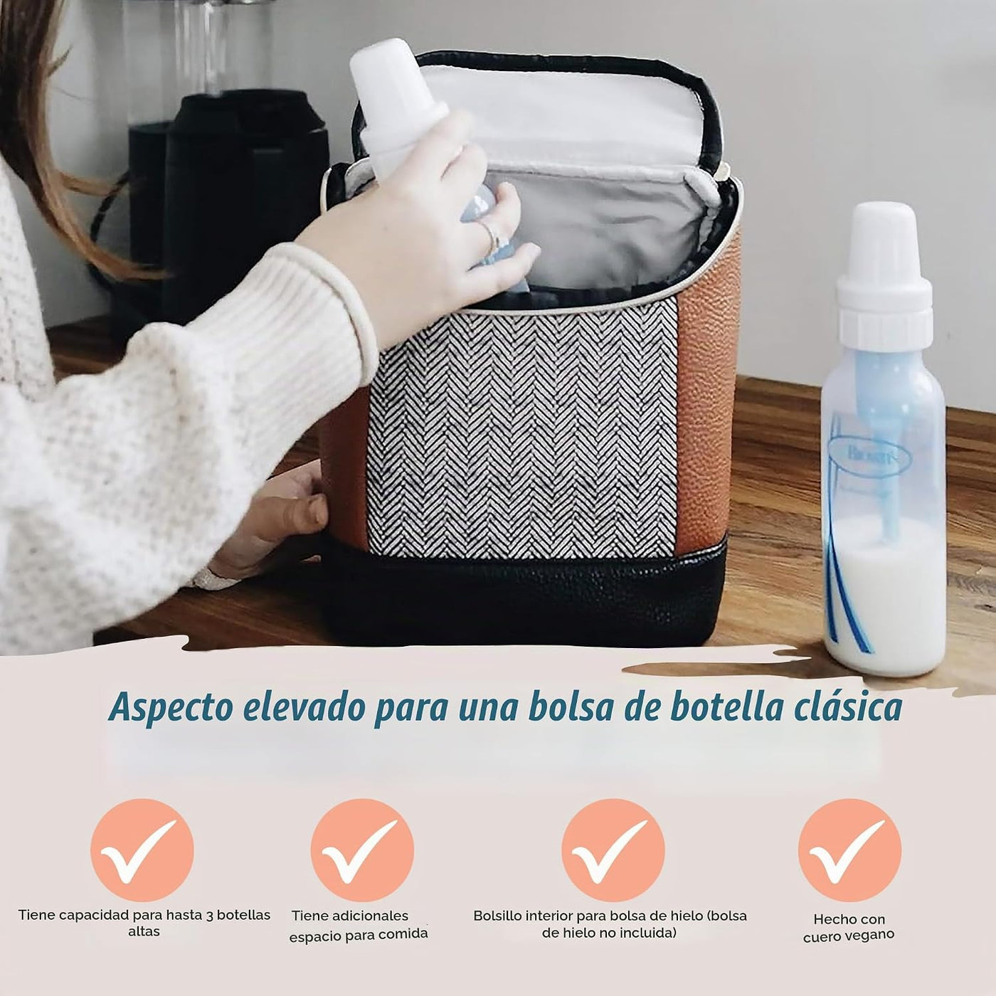 Itzy Ritzy Bolsa aislada para botellas, mantiene las botellas calie...
