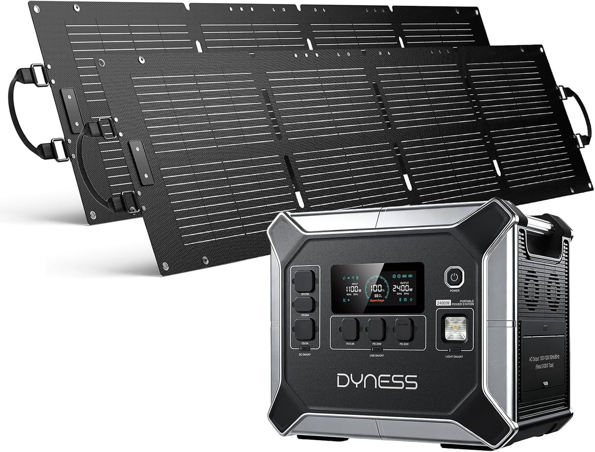 DYNESS LiFePO4 - Generador solar de 2048 Wh con panel solar plegabl...
