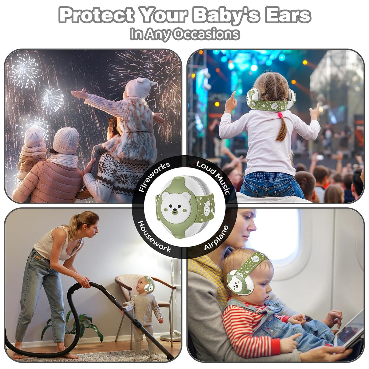 YomauiYee Orejeras para Bebés, Auriculares para Bebés con Cancelaci...
