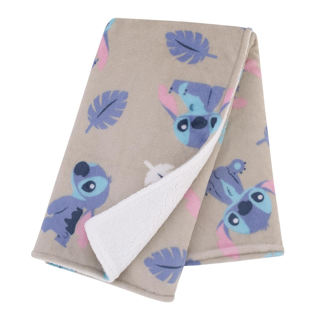 Disney Stitch - Manta de felpa sherpa súper suave color gris, azul,...