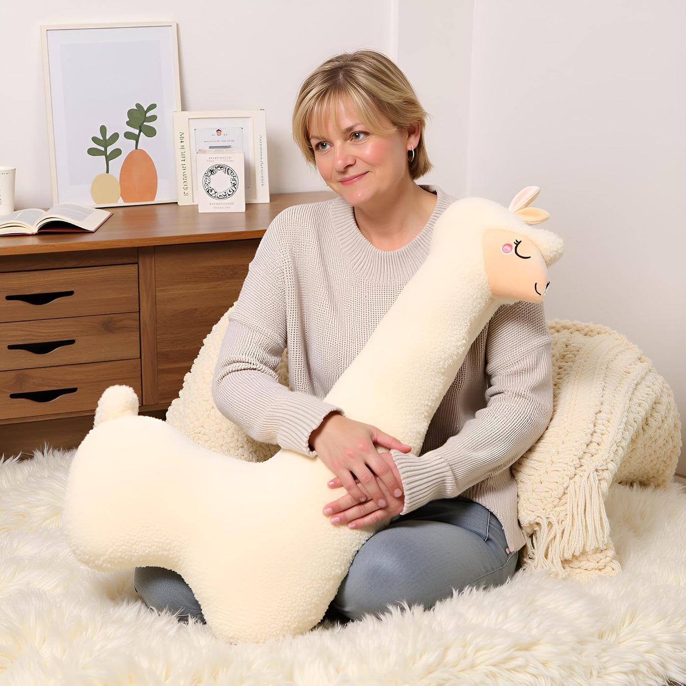 Ryttir Peluche de llama grande de 40 pulgadas, 15% Chubbier, almoha...