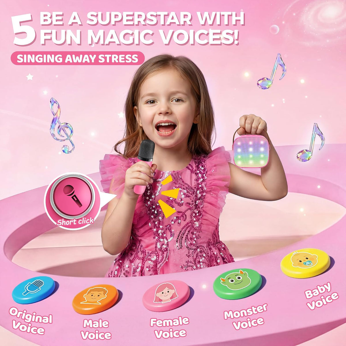 YLL Mini máquina de karaoke para niños, regalos de cumpleaños de ju...