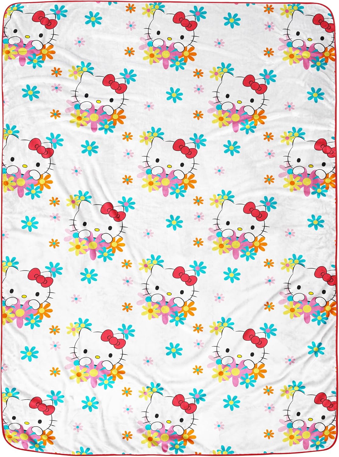 Hello Kitty - Manta de felpa de flores y gatitos, mide 60 x 90 pulg...