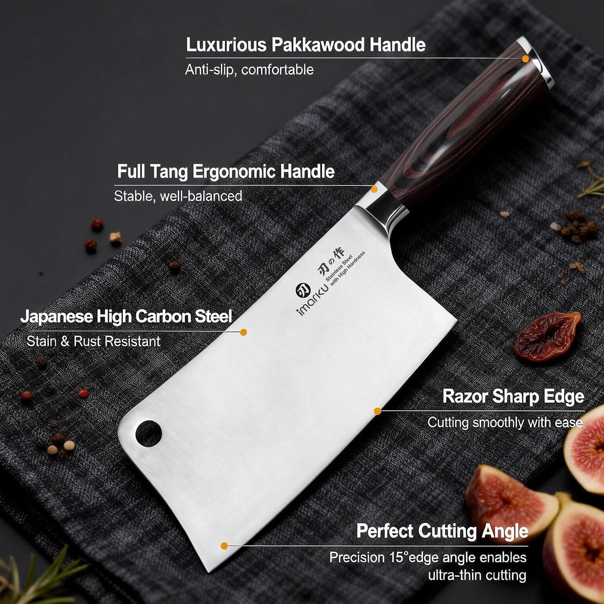 Cuchillo picador Imarku, de 7 pulgadas, hecho de acero inoxidable,...