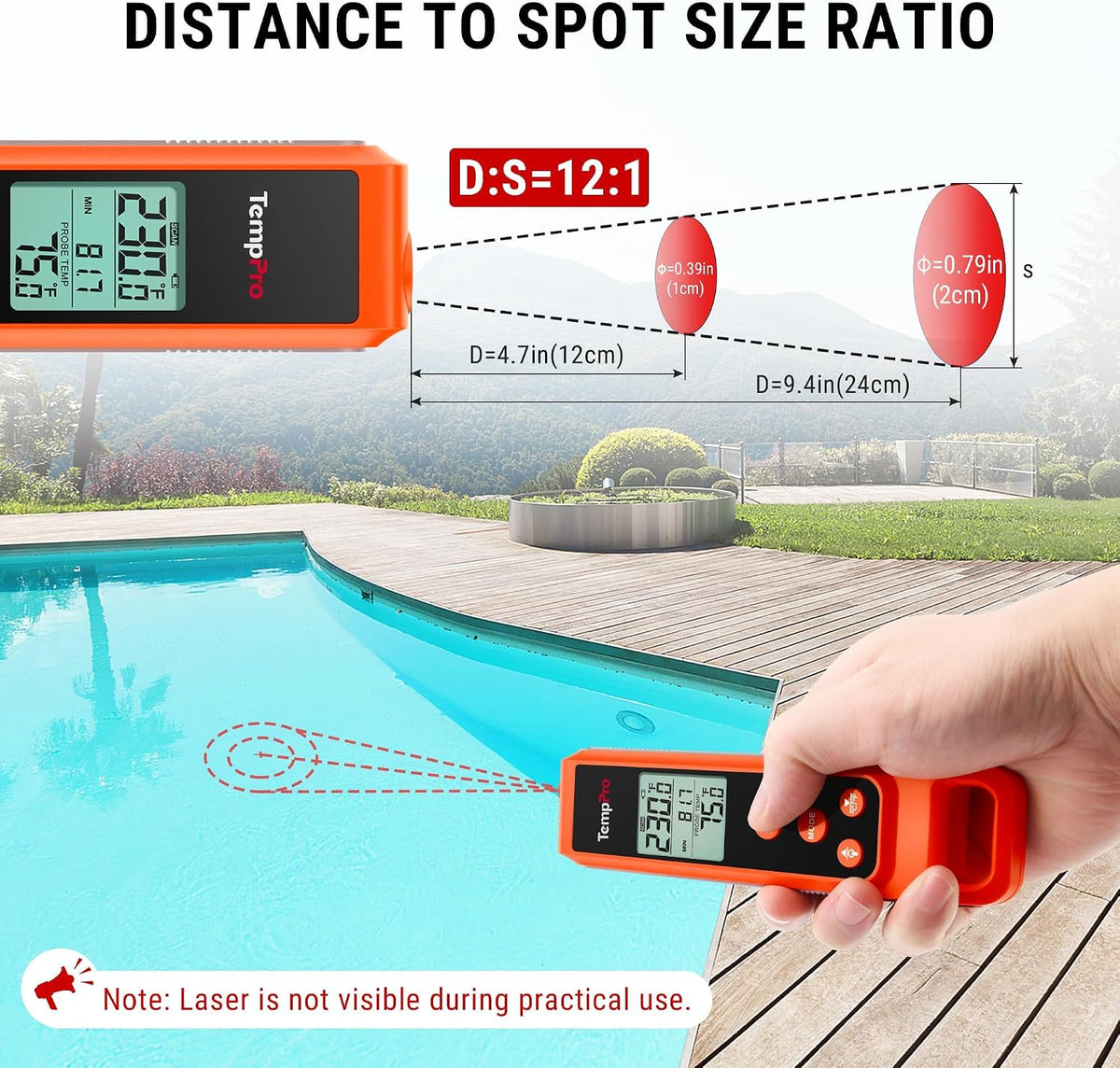 TempPro TempScan Termómetro infrarrojo 2 en 1 con sonda para carne...