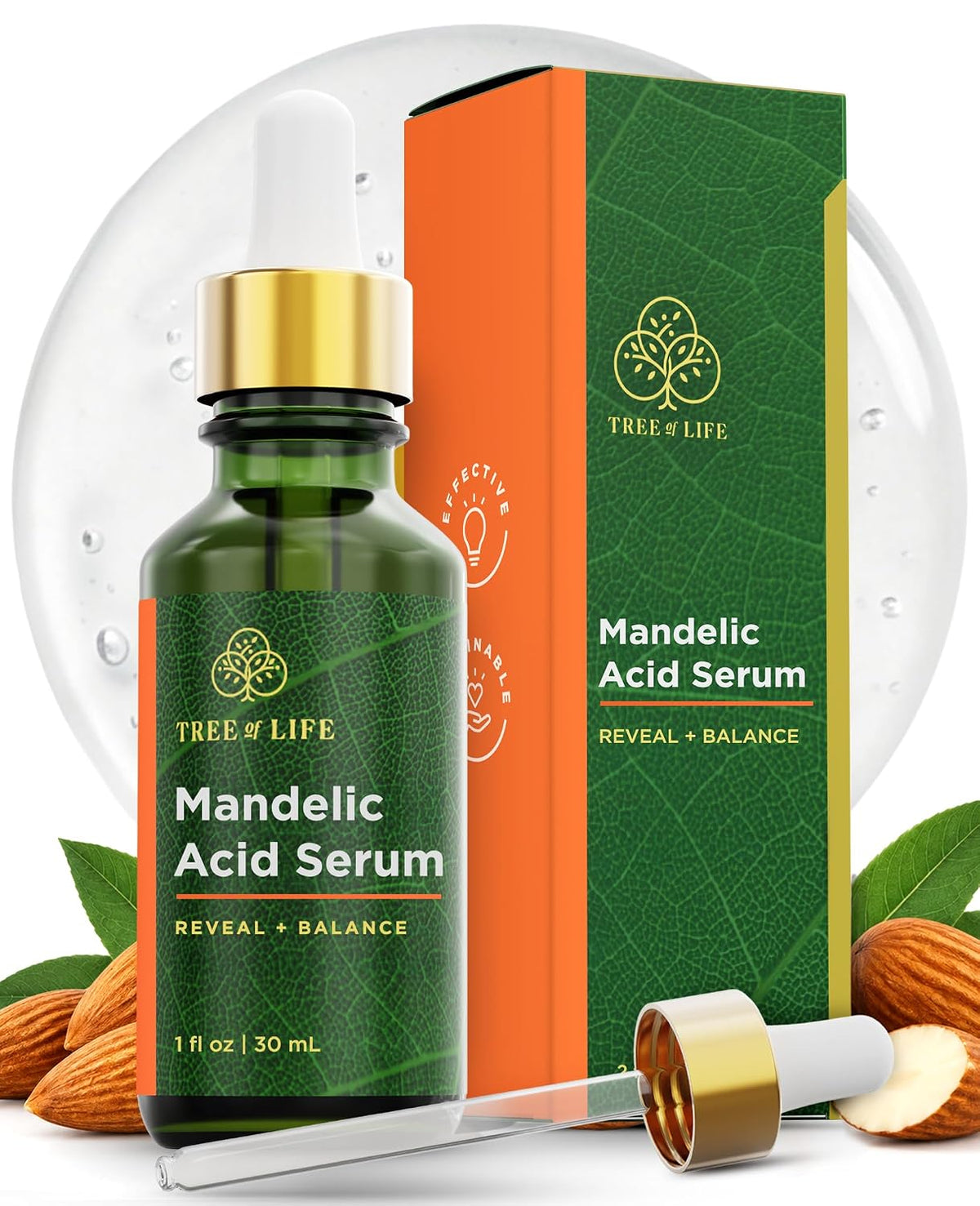 Tree of Life Suero de ácido mandélico para la cara, aceite facial |...