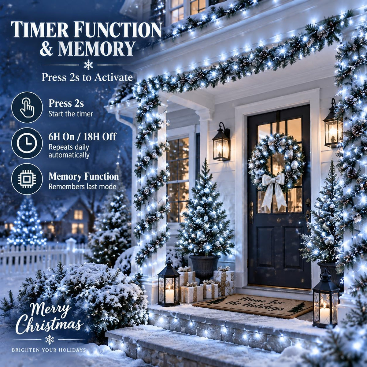 Cadena de luces de Navidad conectables de 42 pies con 100 luces LED...