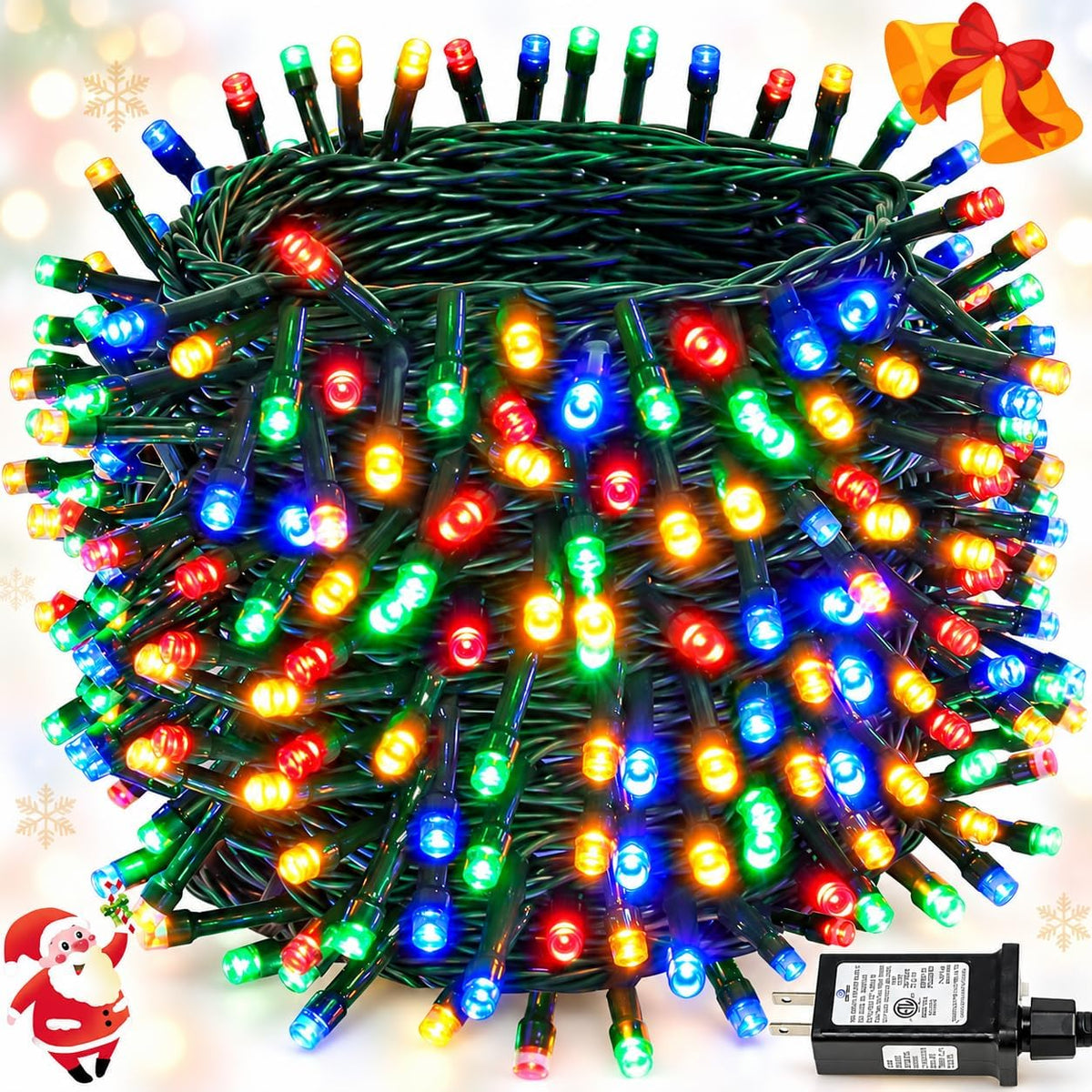 BHCLIGHT Tira de luces de Navidad extralargas de 165 pies de 500 lu...