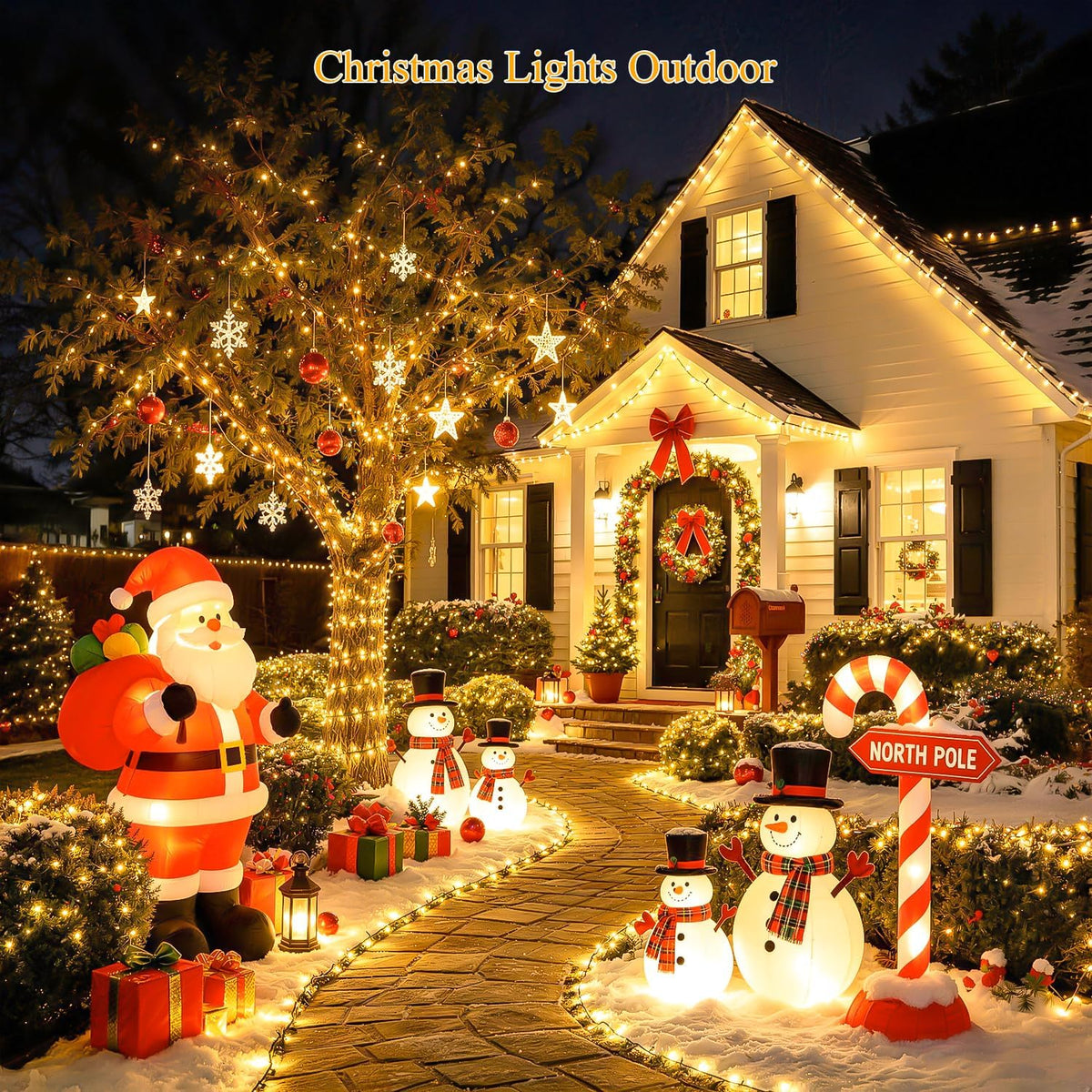 JMEXSUSS 250 luces LED de Navidad para exteriores, cadena de luces...