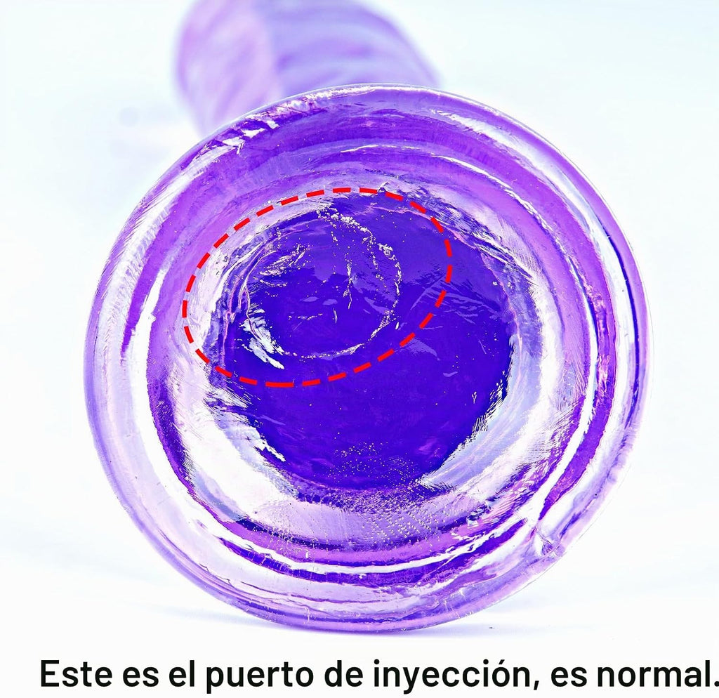 Juego de consolador realista morado (9.6\/7.4\/6.4 pulgadas), conso...