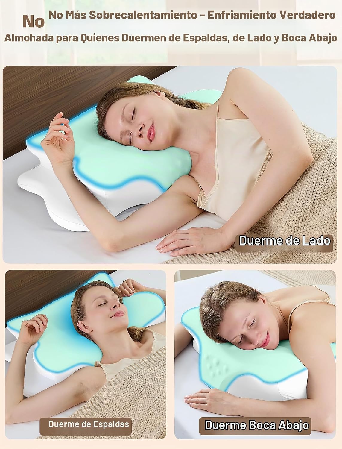 Almohada cervical para el cuello para aliviar el dolor, almohada er...