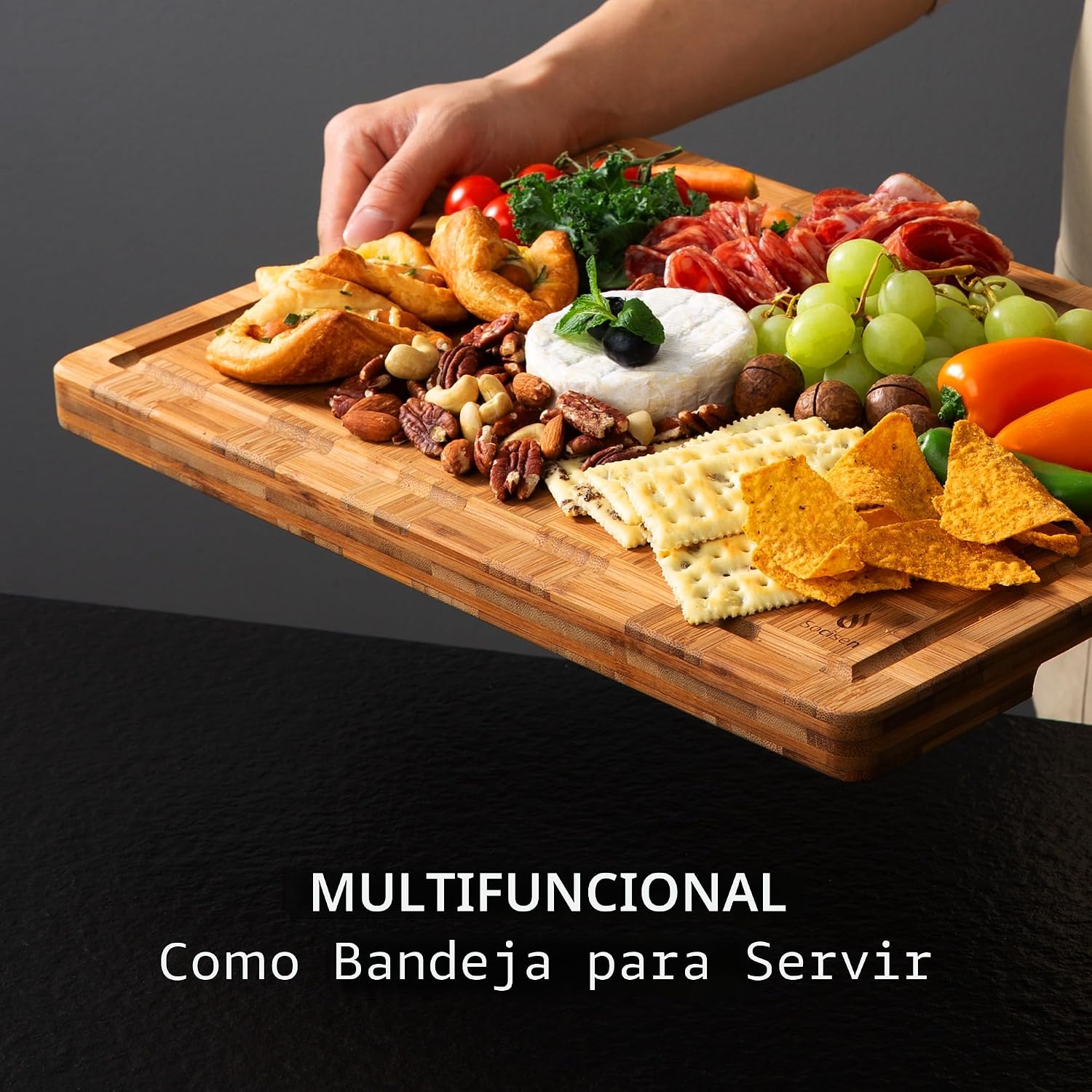 Tablas de cortar de bambú no tóxicas de madera para cocina antidesl...